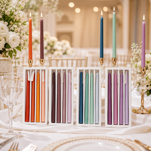 ชุดเทียนแท่งไร้ควันในกล่อง ทำมือ สีสันสวยงาม สำหรับงานแต่งงาน ตกแต่งบ้าน - Product Image 6