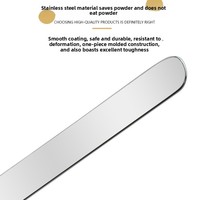 Spatule cosmétique en acier inoxydable en forme de cœur pour fond de teint, crème liquide, maquillage, avec étui en cuir