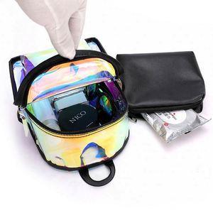 Fashion <b>Mini</b> Women Laser Transparent <b>Backpacks</b> Holographic PVC Jelly <b>Backpack</b> for Girls - Product Image 5