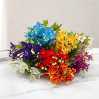 Petit bouquet de lys multi-têtes en pot, fleurs artificielles, décoration intérieure, photographie, plantes artificielles, fait main, DIY, mariage, nouvel an