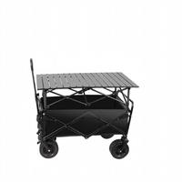 Chariot de camping pliable BTYP TC-10 pour extérieur, chariot de courses portable grande capacité avec roues pivotantes en métal pour porte arrière de véhicule