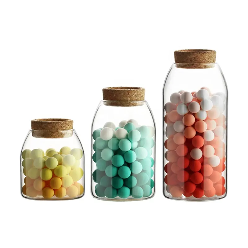 ODM / OEM Online Hot Sale High Borosilicate Airtight Glass Storage Jar With Cork Lid