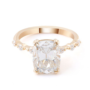 OEC taglio <span class=keywords><strong>solitario</strong></span> DEF VVS Moissanite anelli <span class=keywords><strong>argento</strong></span> 10K 14K 18K oro <span class=keywords><strong>anello</strong></span> di fidanzamento fabbrica - Product Image 2