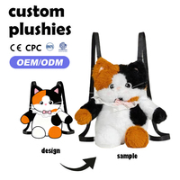 Mochila de Peluche Personalizada de Gato Ragdoll, Bolsa de Animal de Peluche Realista, Suave, de Algodón PP Ecológico, Regalo para Niños y Adultos