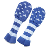 Housse de protection pour têtes de fers de golf en laine tricotée bleue, lot de 11 pièces, protège-têtes de fer souples, accessoires pour clubs de golf