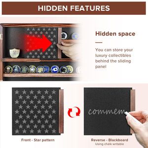 Đồng xu hiển thị trường hợp có thể khóa quân xu chủ Nội có thể tháo rời sao Hội Đồng Quản Trị HD Tempered <span class=keywords><strong>Glass</strong></span> cửa gỗ rắn Wall Mount - Product Image 4