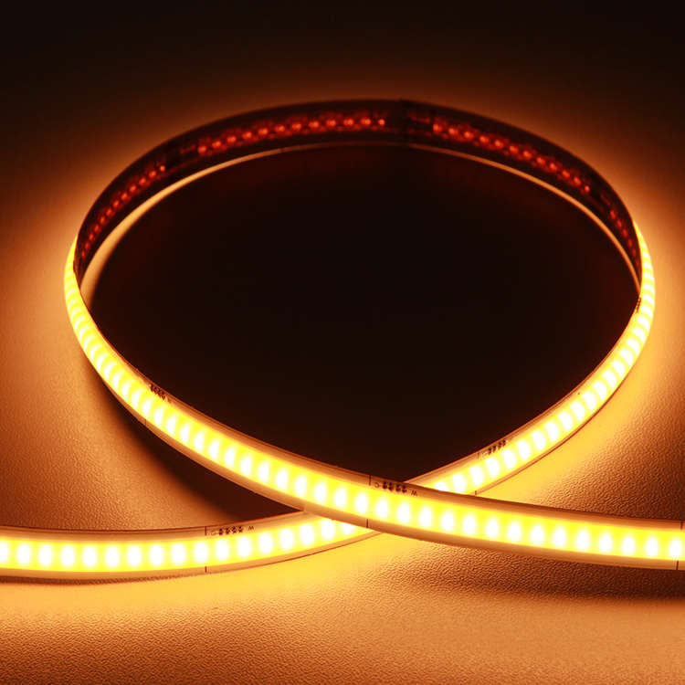 LED FCOB şerit 840led/M 10mm PCB DC24V çift renkli su geçirmez esnek Rgb Led şerit peyzaj aydınlatma