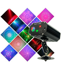 Projecteur laser à double motif, lumière de scène, stroboscope automatique, lampe disco activée par le son, télécommande pour Noël, fêtes, KTV, bar