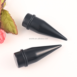 Evorte Joyería Corporal para Niños: Túneles y Plugs de Acrílico Negro con Puntas Cónicas de 6-25mm para Expansión de Oreja, Calibradores de Oreja, Piercings Cónicos - Product Image 6