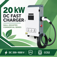Borne de Recharge Publique 20kW CCS2 à Pistolet Unique OCPP 1.6J Écran Tactile IP54 pour Hôtels et Appartements avec Compteur d'Énergie, Facturation à Distance 4G et NFC
