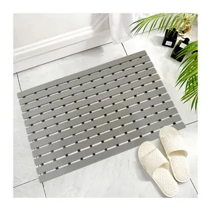 Hot Sale Transparent Grey 40X16Inch Bath Mat Non-slip Shower Bathroom Mat