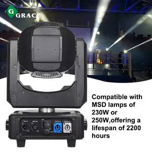 Igracelite Mini 230W 7R Beam Moving Head Stage Light With Halo Ring Effect Rgbw