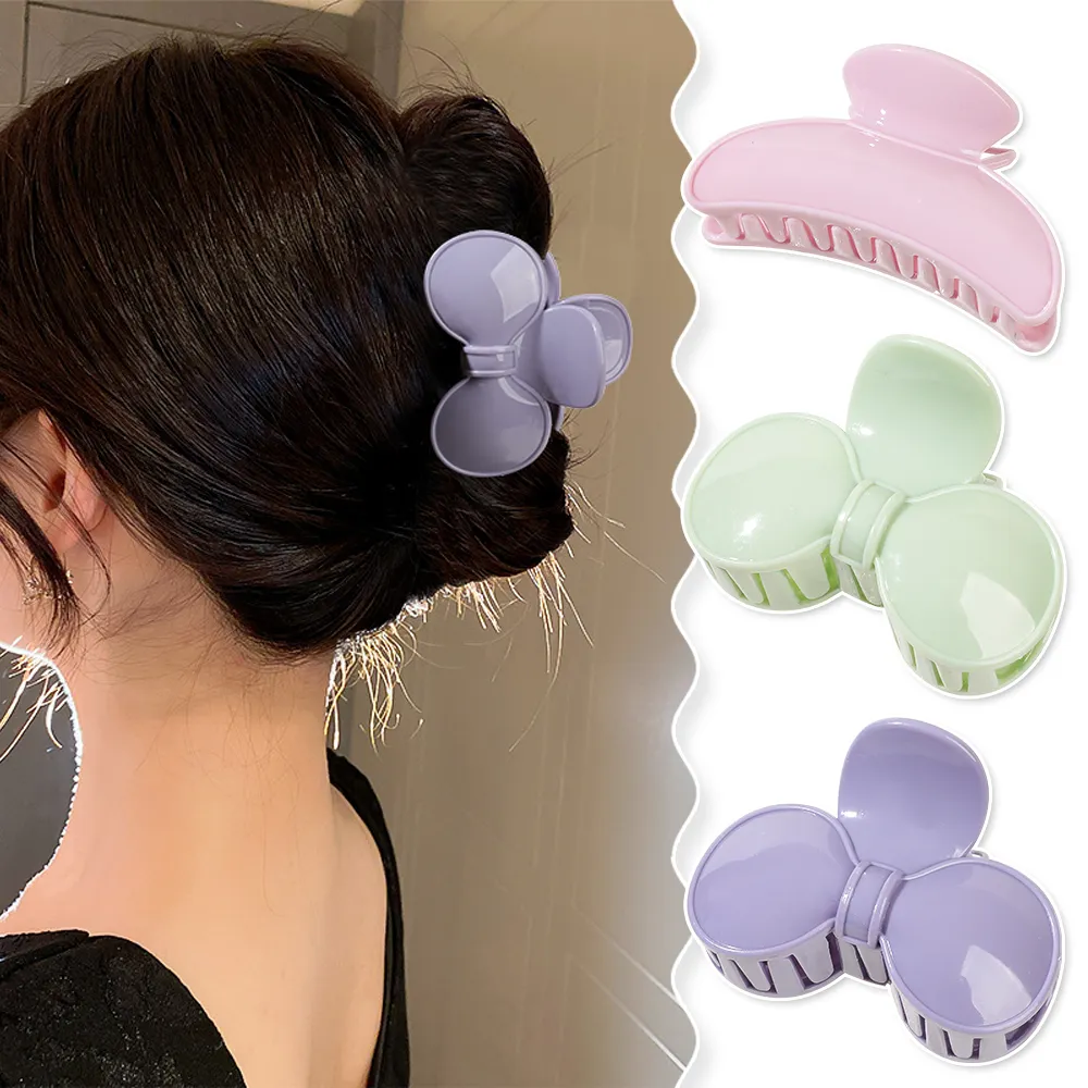 Wholesale Fashion Hair Claw Clips Cute HairClip Purple Bow Hairpins Hair Accessories for Sweet Girl Gift