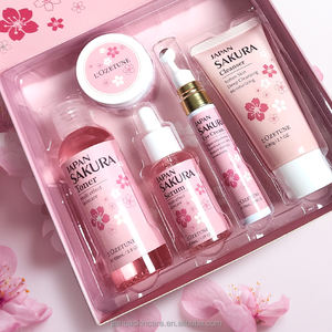 Set Perawatan Kulit Sakura Jepang Terbaik, Set Perawatan Kulit Sakura 5 Pcs untuk Kulit Kering, Produk Perawatan Wajah untuk Set Profesional - Product Image 4