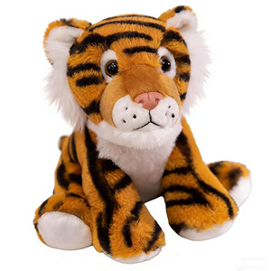 Peluche Realistico di Tigre Seduta da 8 Pollici, Giocattoli Morbidi Imbottiti, Bambole Animali da Abbracciare, Regali di Natale e Compleanno per Bambini - Product Image 1