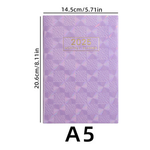 2025 sfuso Glitter Laser personalizzato A5 colorato diario inglese ragazza in pelle programma calendario settimanale Agenda taccuino - Product Image 2