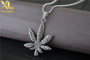 Men's Stainless Steel Maple Leaf Pendant <b>Necklace</b> Retro Geometric Plant - Product Image 5