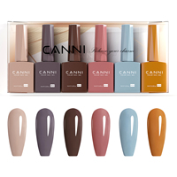 Kit de Vernis à Ongles Gel CANNI Couleurs Magnifiques Couverture Complète Sans HEMA S'enlève par Trempage UV LED Vernis Semi-Permanent Fabrication OEM Disponible
