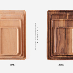 Wooden Serving <b>Tray</b> Solid Color Customized For Coffee <b>Tea</b> Dessert Breakfast Household Use - Product Image 4