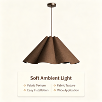 Lampe suspendue en forme de fleur en tissu texturé ondulé, lumière douce et diffuse, lampe d'ambiance pour la maison, salon, salle à manger, chambre à coucher