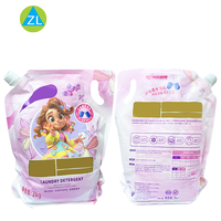 Emballage recyclable personnalisé détergents liquides sac en plastique à bec rechargeable pochette debout avec poignée pour le lavage du shampooing