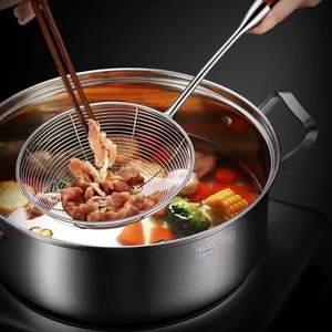 Ustensile de cuisine en acier inoxydable : passoire araignée pour égoutter et filtrer l'huile de friture des aliments frits - Product Image 2