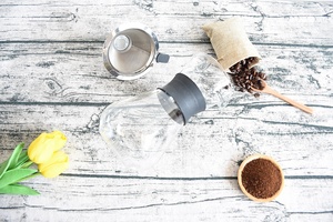 Thủy Tinh Carafe <span class=keywords><strong>Coffee</strong></span> Maker Pot Với Thép Không Gỉ Vĩnh Viễn Lọc Đổ Qua Tay Nhỏ Giọt Cà Phê Maker - Product Image 6