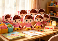 Peluche personnalisée, adorable chaton avec capuche, personnage féminin, poupée en peluche douce pour la décoration de la maison, cadeau promotionnel