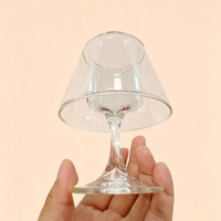 Bougeoir en verre de cristal personnalisé, simple et créatif-Lampe à thé à double usage et base de bougie conique pour la décora