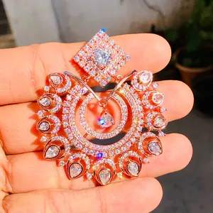 Nouvel arrivage ensemble de boucles d'oreilles et collier en diamant fait à la main Angelina Jolie, ensemble de bijoux en argent 925 - Product Image 6