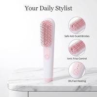 Brosse lissante professionnelle sans fil en céramique avec alimentation USB et batterie, fer à lisser portable