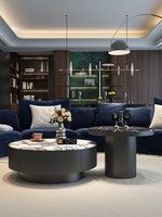 Table basse en pierre microcristalline pour salon, usage domestique, style italien, luxe léger, esthétique haut de gamme, petit appartement, moderne