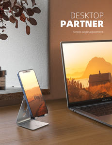 Support de téléphone en aluminium Lamicall <span class=keywords><strong>pour</strong></span> bureau, angle réglable, support de téléphone portable en métal, antidérapant, résistant aux rayures, station d'accueil mobile - Product Image 3