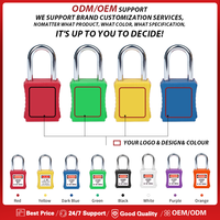QVAND M-G38 Cadenas de sécurité LOTO en plastique technique 38 mm, non conducteur, à clé maîtresse, pour étiquetage et verrouillage