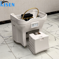 Bac à shampoing portable Kisen Head Spa Bac Salon avec réservoir d'eau sans tuyauterie, lumière colorée, prise EU UK US AU, livraison en 7-10 jours