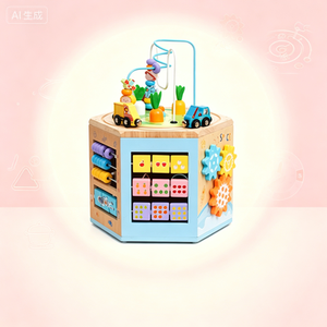 Point de départ 2025 – Jouets sensoriels Montessori en gros, animaux en bois pour bébés, jeux de labyrinthe à perles, abaque éducatif pour l'apprentissage des mathématiques - Product Image 3