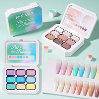 Kit de Gels Pat Pat OEM 9 Couleurs, Gel de Peinture Ombré Dégradé pour Nail Art, SANS HEMA, Gel Solide Marque Privée pour Nail Art DIY