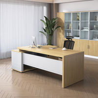 Bureau de direction et de travail en bois moderne, convertible et extensible, pour villas et personnel, mobilier de gros
