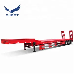 3 4 essieux 60 100 120ton Hydraulique Extensible col de cygne Drop Deck Flat Low Bed Loader Platform Lowbed Semi Trailer lowboy