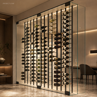 Porte-bouteilles mural en métal de luxe sur mesure, présentoir à vin en fer, rangement pour bouteilles de vin, projet de cave à vin commerciale, usine
