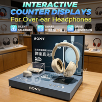 Dernier modèle de présentoir interactif personnalisé en acrylique pour casques audio, solution de comptoir pour l'exposition en magasin et les salons professionnels, idéal pour les magasins d'électronique