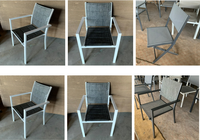 L'aire de repos publique la moins chère bras en teck café tesla chaise en tissu chaise de jardin en aluminium