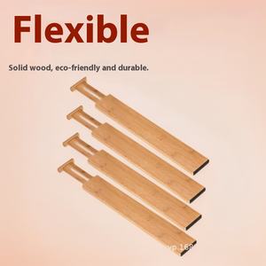 Cassetto <span class=keywords><strong>divisorio</strong></span> telescopico in legno massello per cucina domestica divisore di bambù per piccoli mobili organizzatore all'ingrosso - Product Image 2
