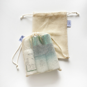 Nhãn tùy chỉnh tái sử dụng 100% hữu cơ bông dây kéo túi vải tự nhiên Lưới Net miếng bông túi - Product Image 2