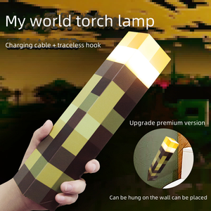 Luz Nocturna LED Recargable por USB con Control de Voz RGB Diseño de Píxeles de <span class=keywords><strong>Minecraft</strong></span> para Altavoz Regalo de Cumpleaños Juguete Periférico - Product Image 4