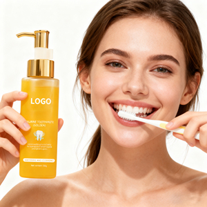 Taurine Adult <strong>Toothpaste</strong> - Fresh Breath, Teeth Whitening &amp; Stain Removal, Press-Type Dispenser, <strong>Gold</strong> Edition Bottle--OEM - Product Image 1