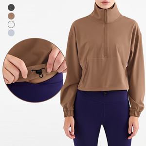 Veste de sport tendance, coupe-vent, col montant, demi-zip, pour femme - Product Image 5