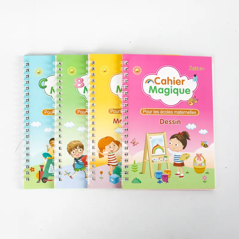 Livro mágico francês para crianças, livro de cópia para prática, livro educacional francês para crianças, livro pré-escolar