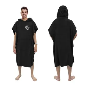 Beach Surf Poncho Super Water Absorbent Wetsuit Changing Towel Robe with Hood for Surfing Swimming Bathing for Adults Men Women