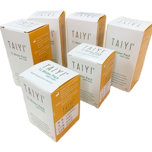 Акупунктурные медицинские иглы TAIYI, иглы из нержавеющей стали с индивудальными направляющими трубками с ручкой из нержавеющей стали